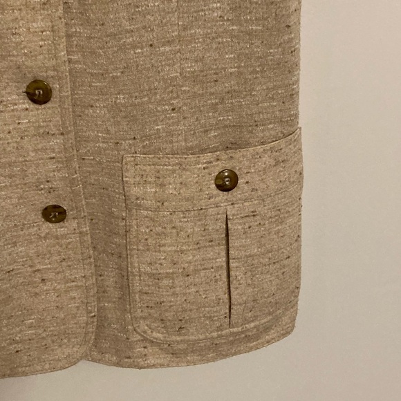 Butte Knit 70’s VINTAGE Tan Short Sleeve Jacket - Picture 4 of 12